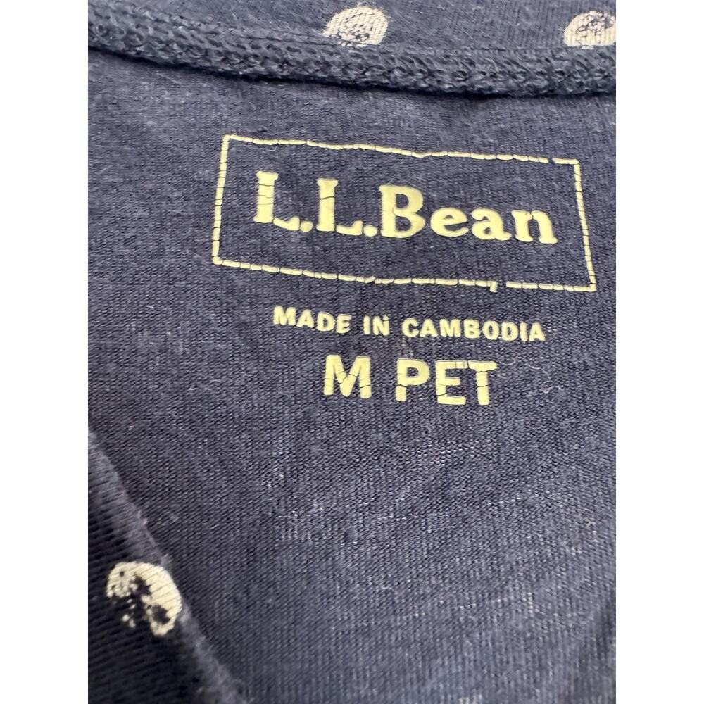 L.L.Bean Blue White Polka Dot Fit & Flare V-Neck Short Sleeve Dress M Pet - Picture 2 of 5